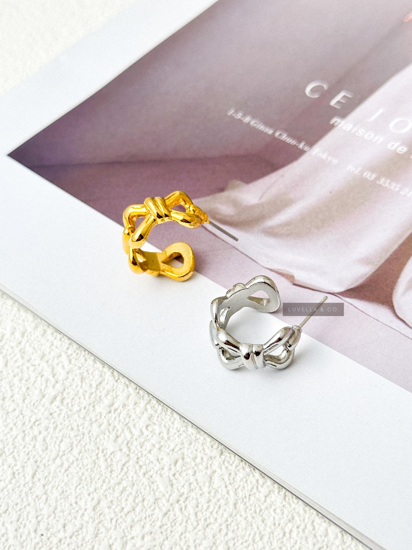 Bow Shape Round Hoop Earrings