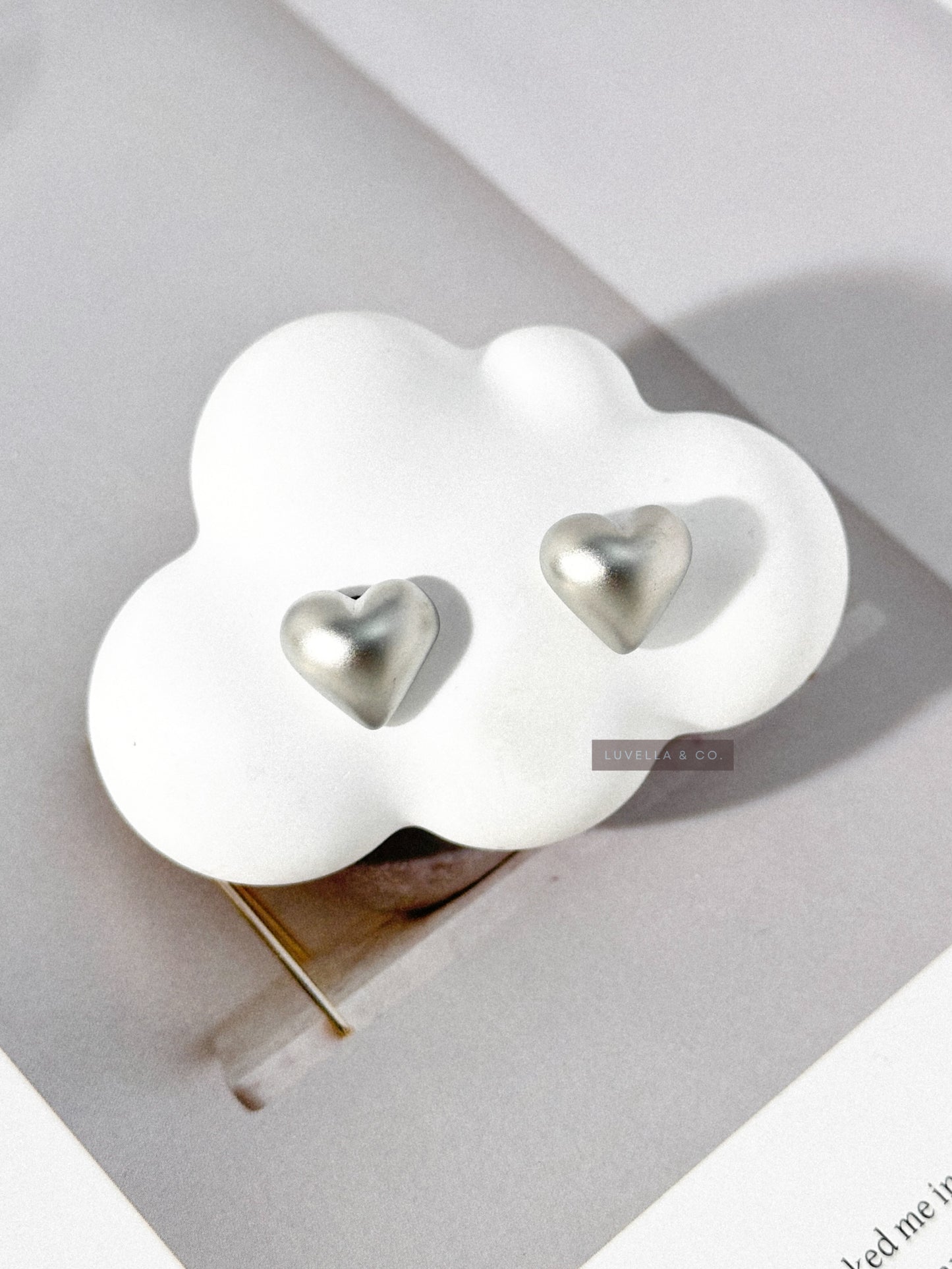 Silver Heart Stud Earrings