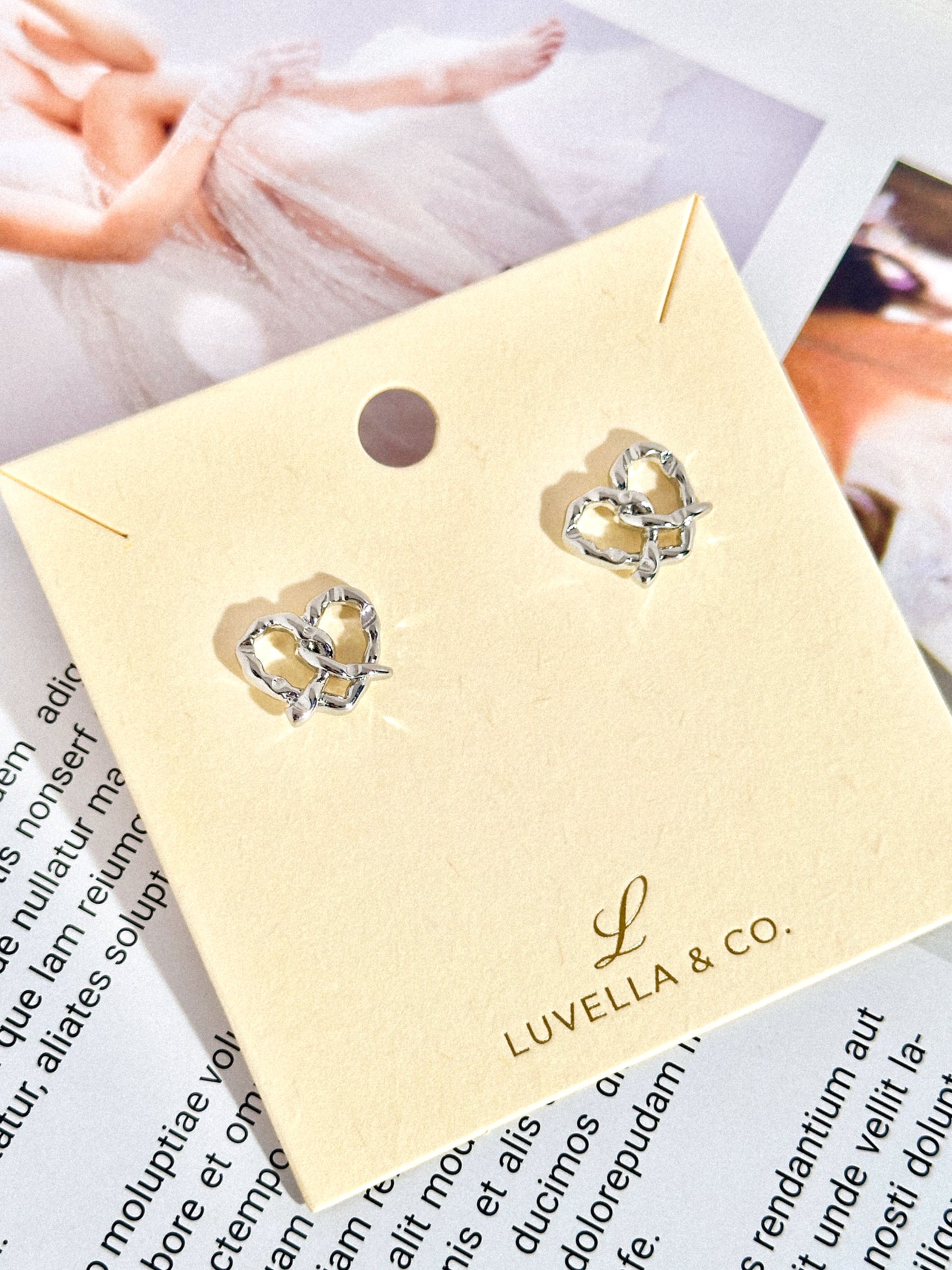 Twisted Heart Stud Earrings