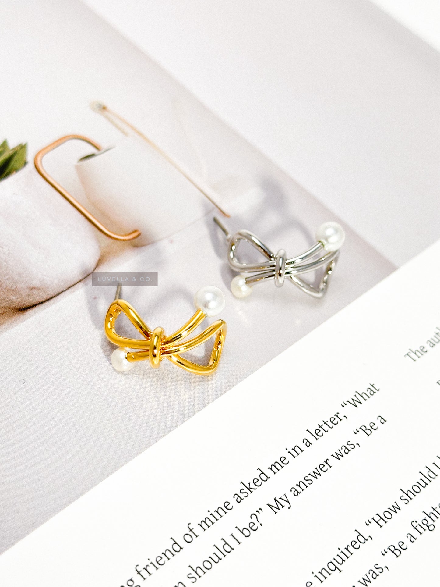 Pearl Bow Earrings