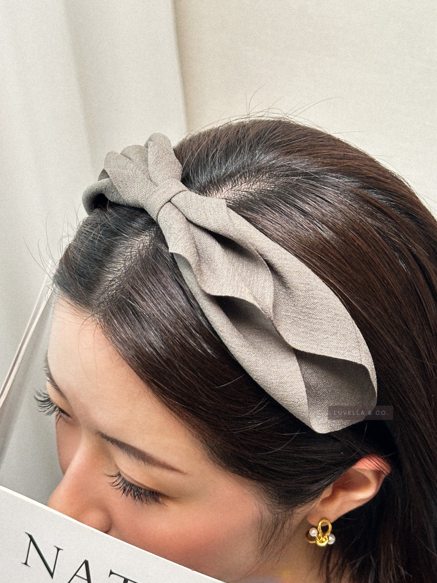 Soft Gray Ribbon Headband