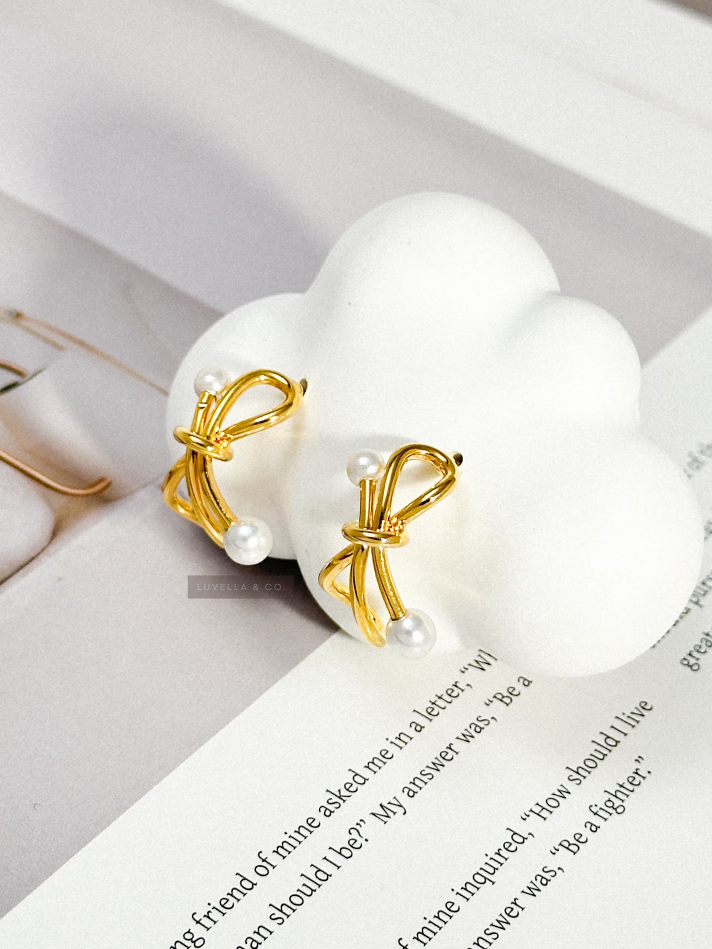 Pearl Bow Earrings