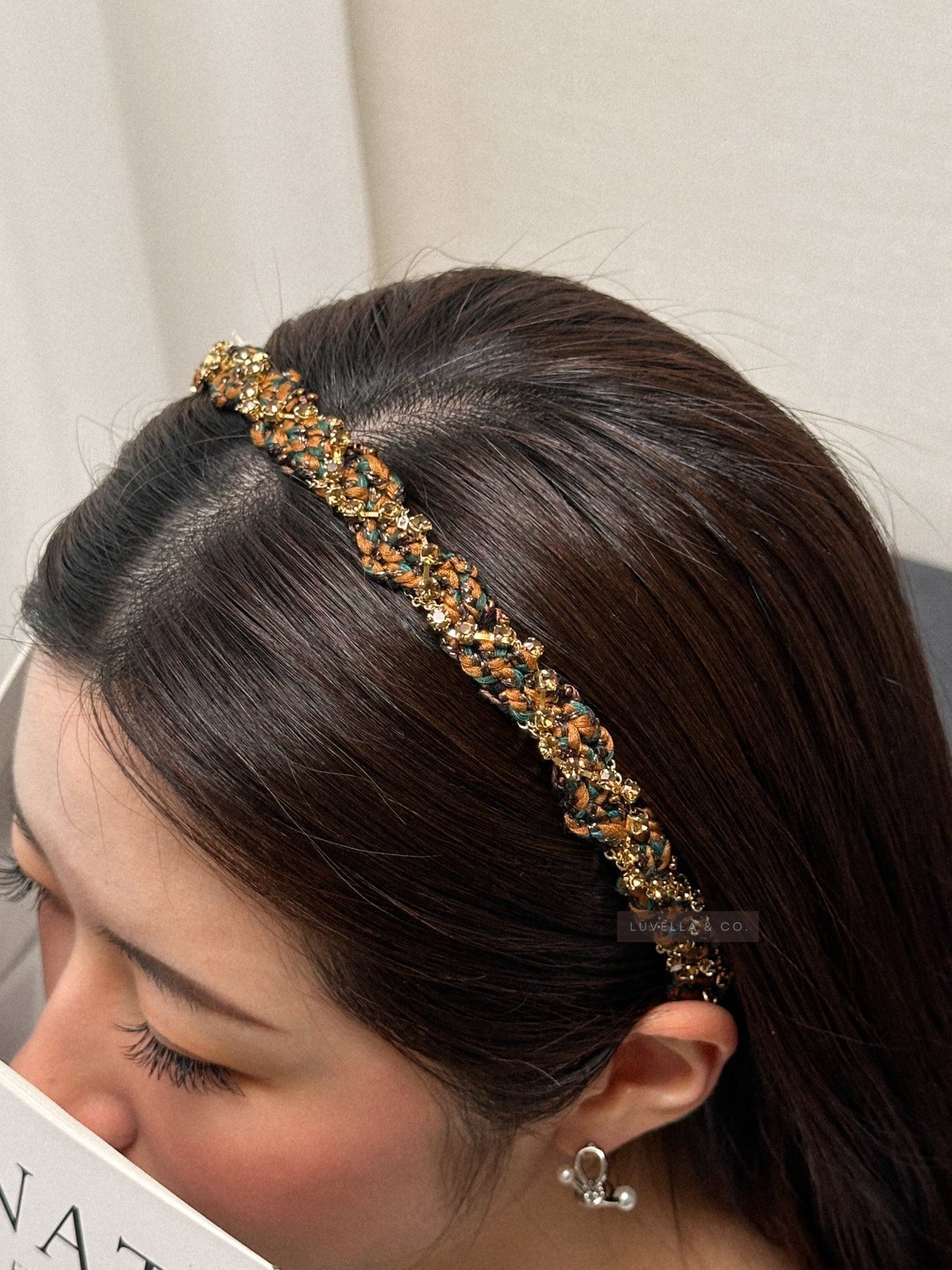 Braided Rhinestone Headband