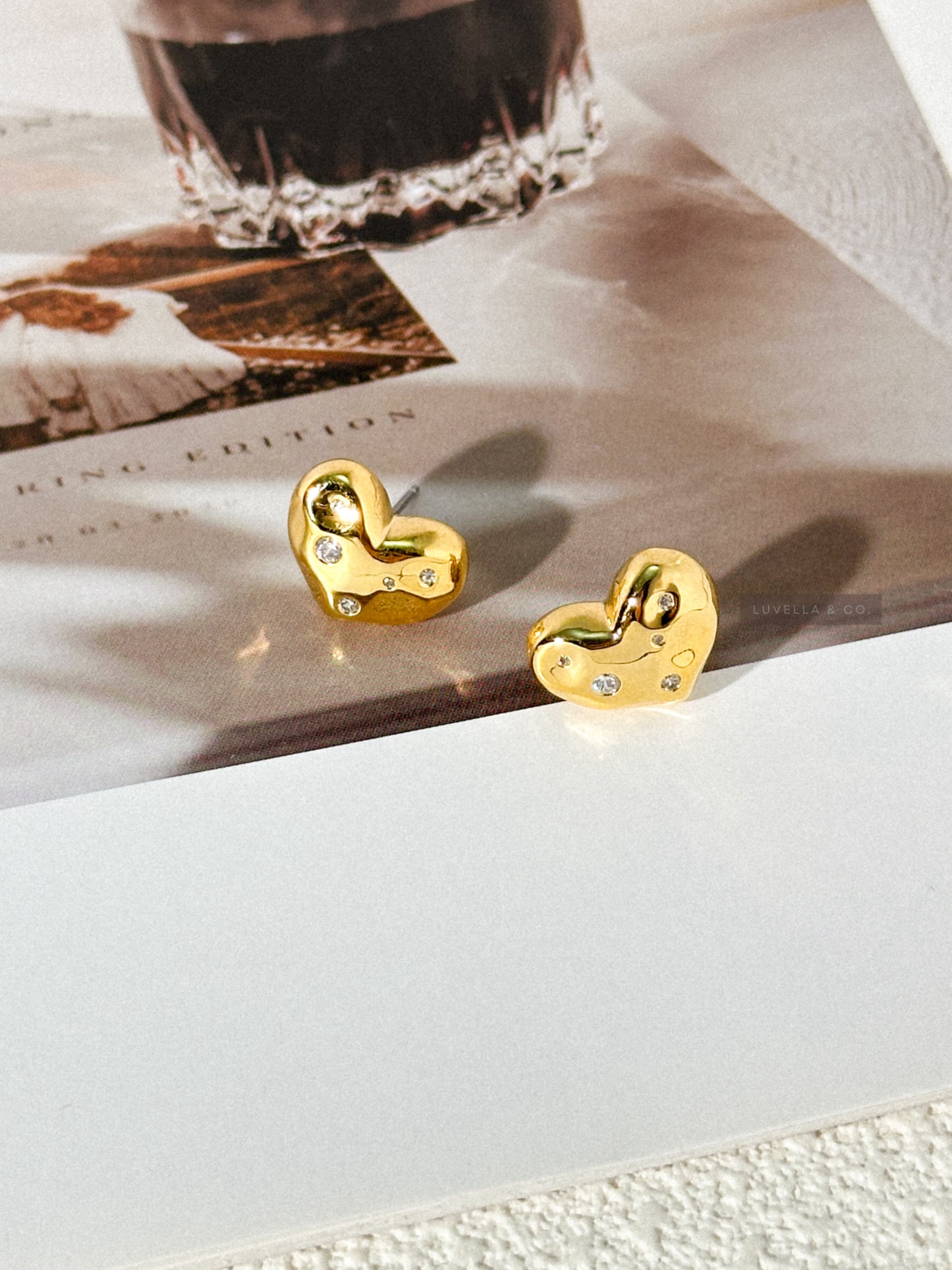 Shiny Heart Shape Earrings