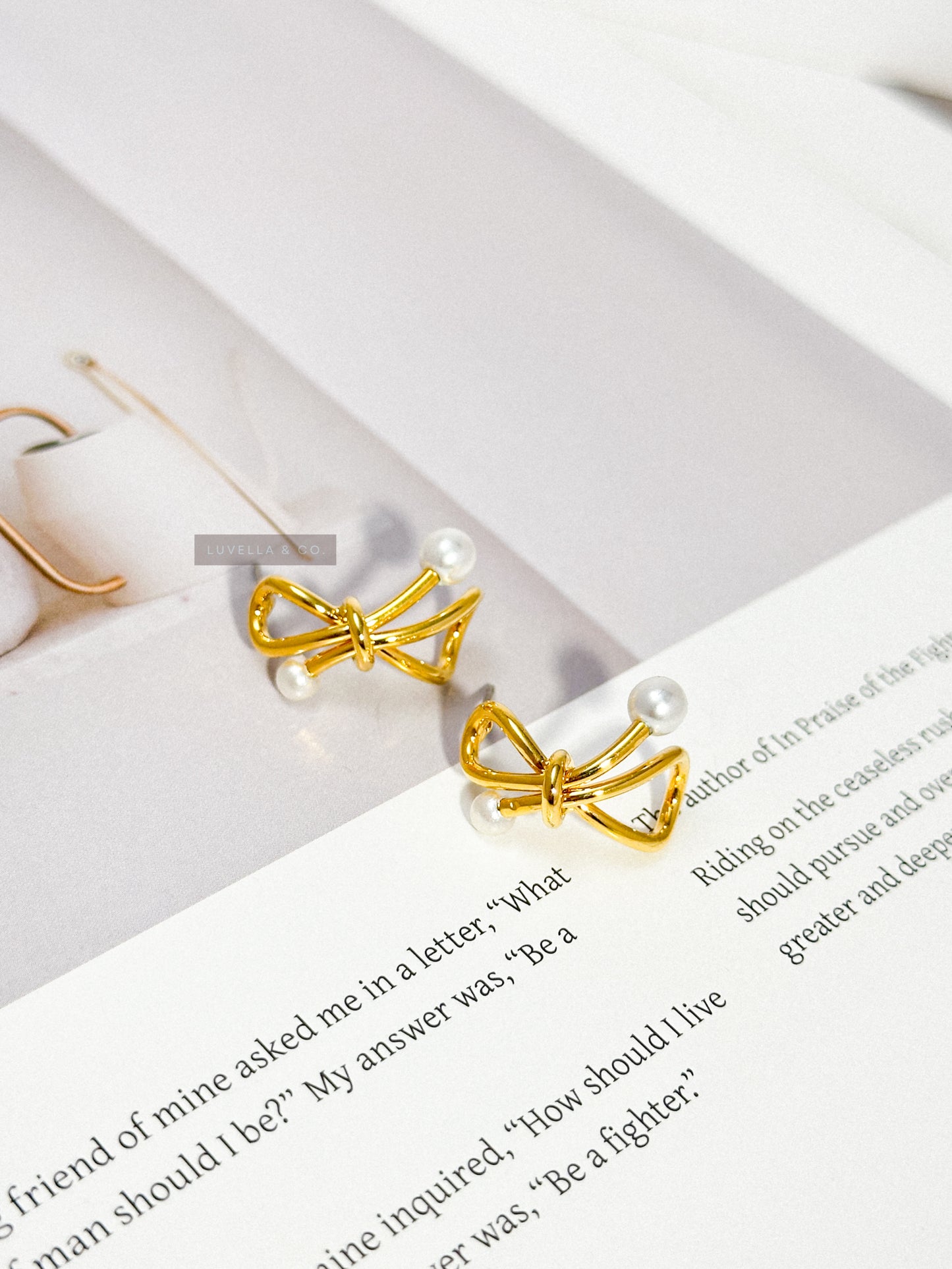 Pearl Bow Earrings