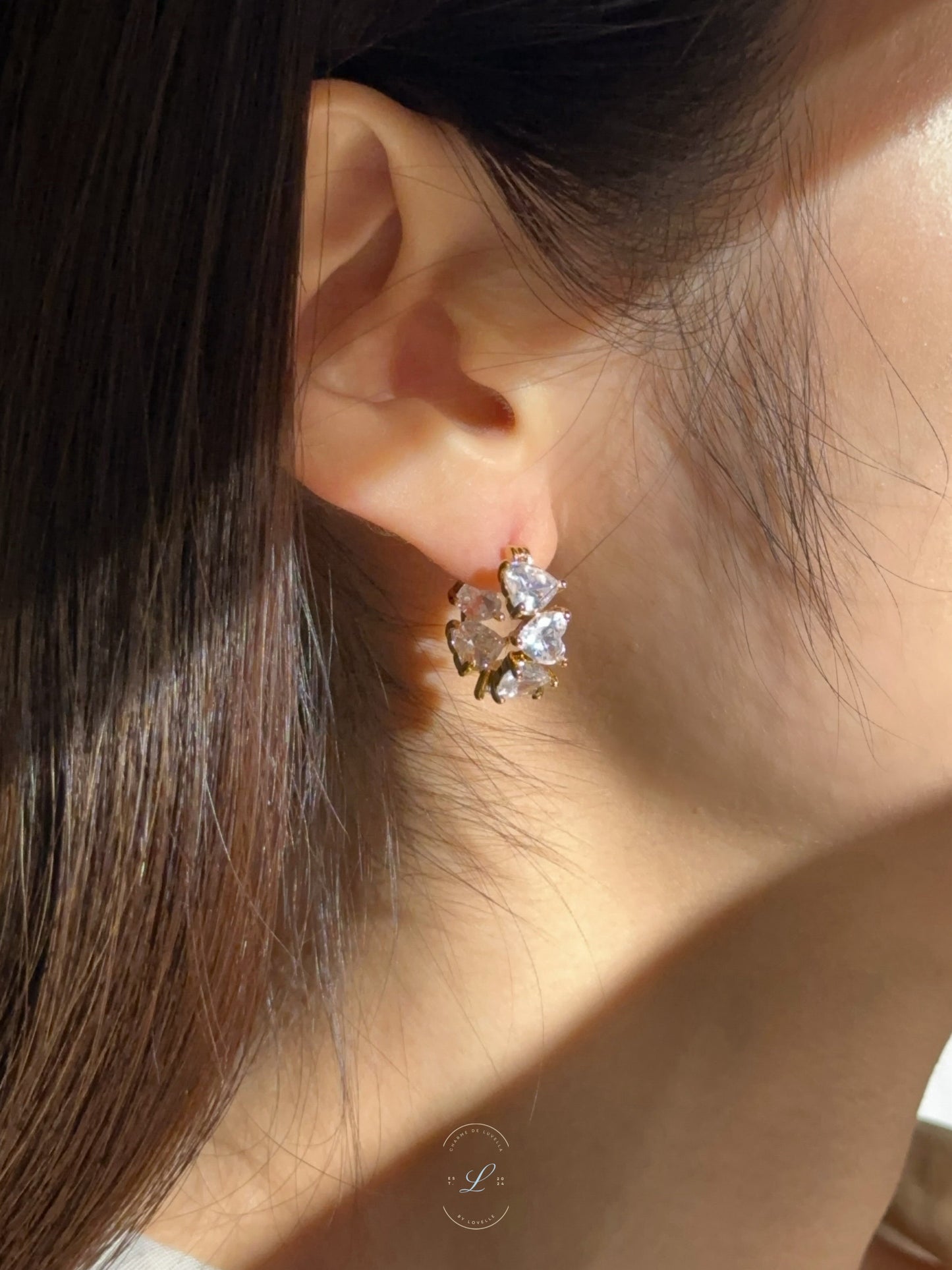 Pavé Diamond Heart Earrings