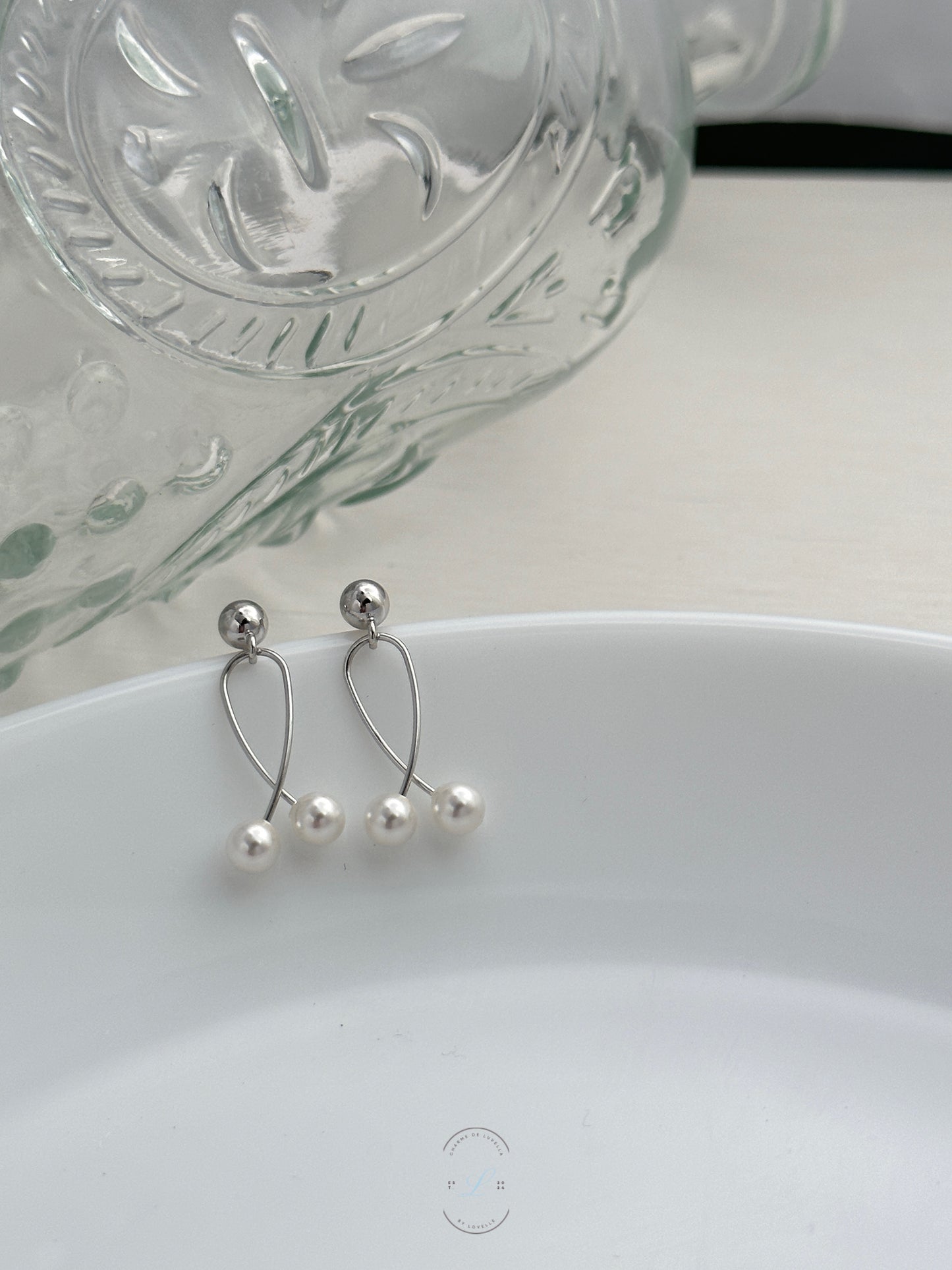 Dual Pearl Loop Earrings