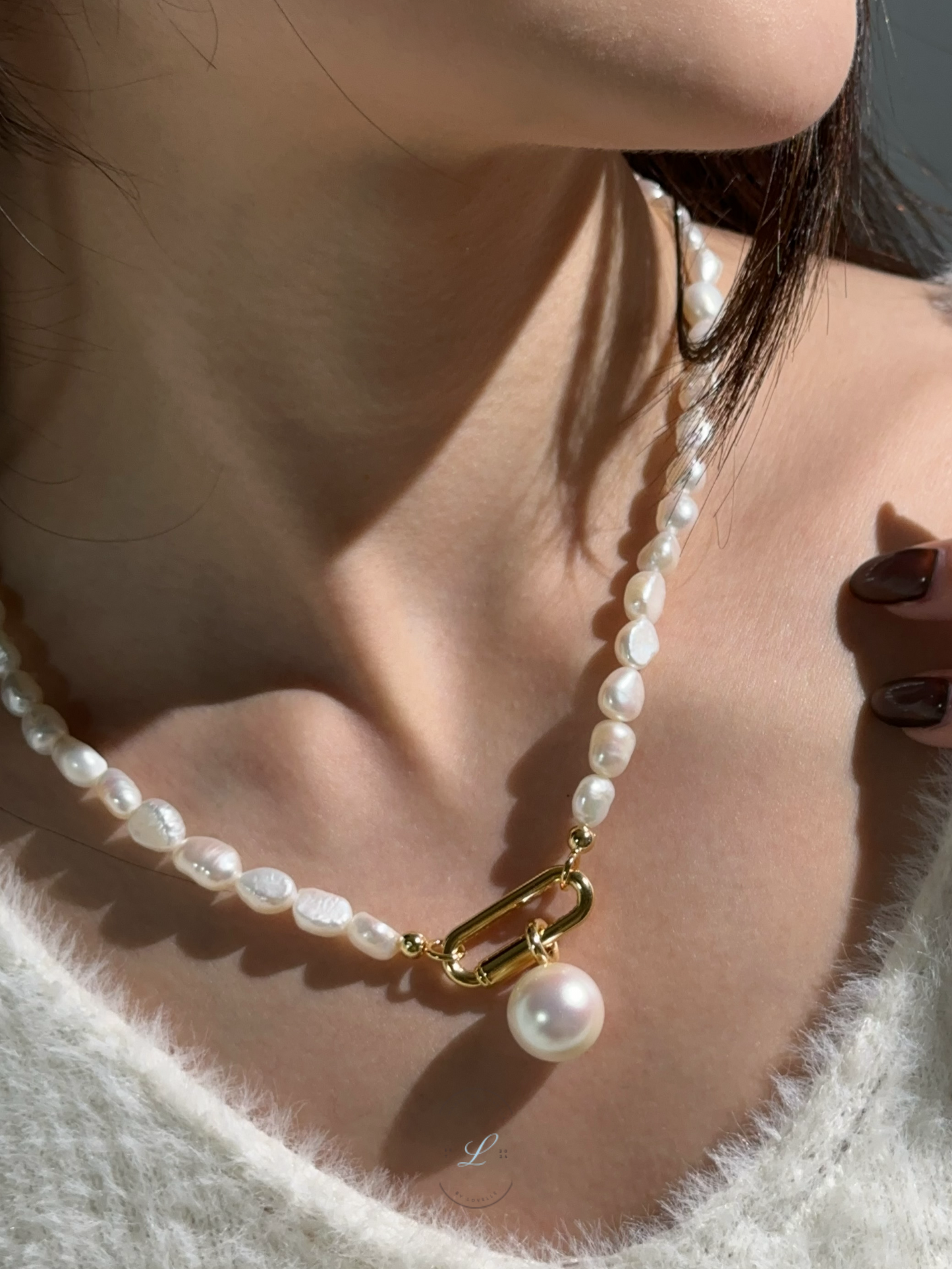 Full Pearl Lock Necklace