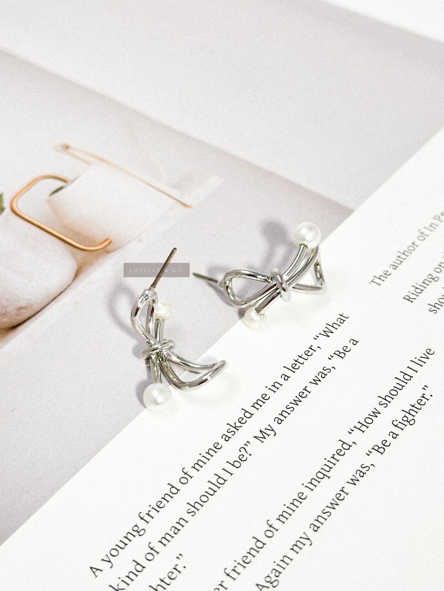 Pearl Bow Earrings