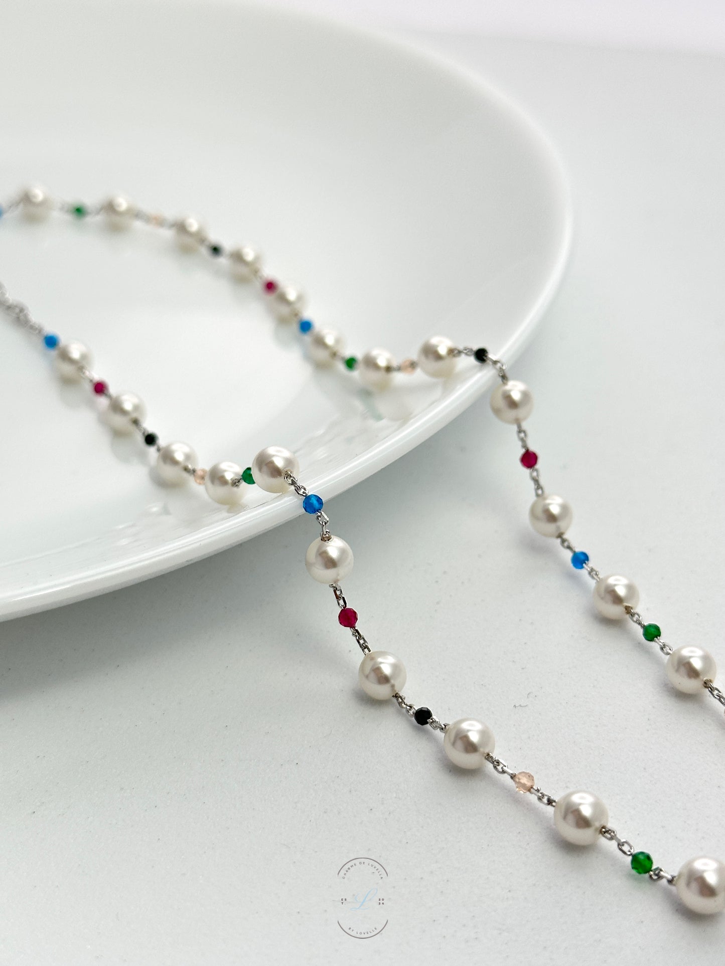 Colourful Beaded Pearl Necklace