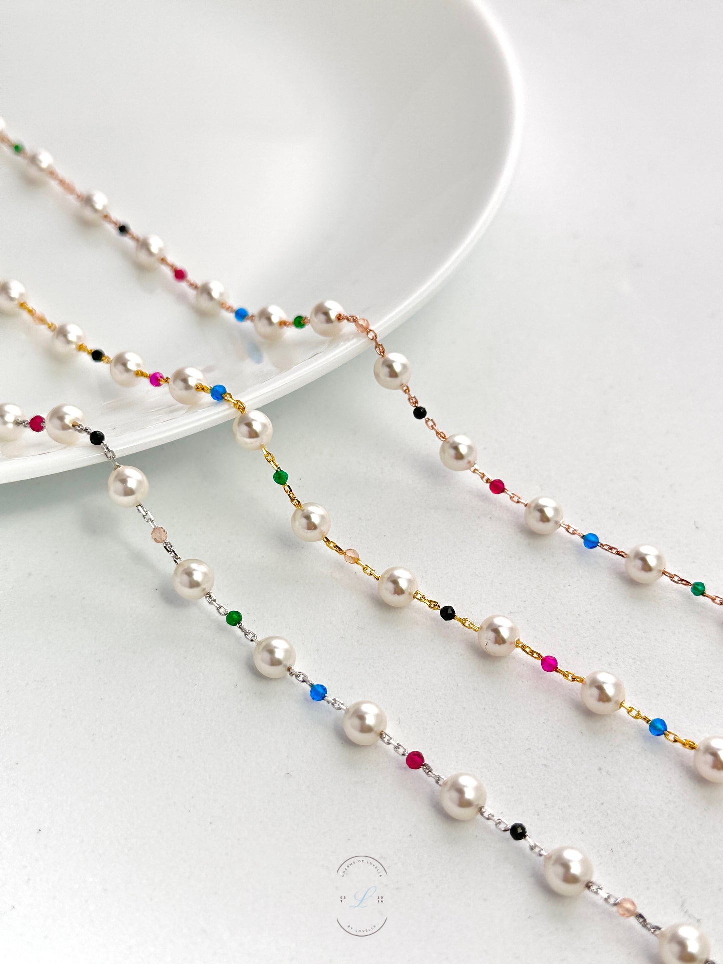 Colourful Beaded Pearl Necklace